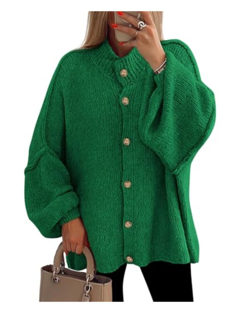 Women's Oversized Chunky Knit Button Down Cardigan Sweater